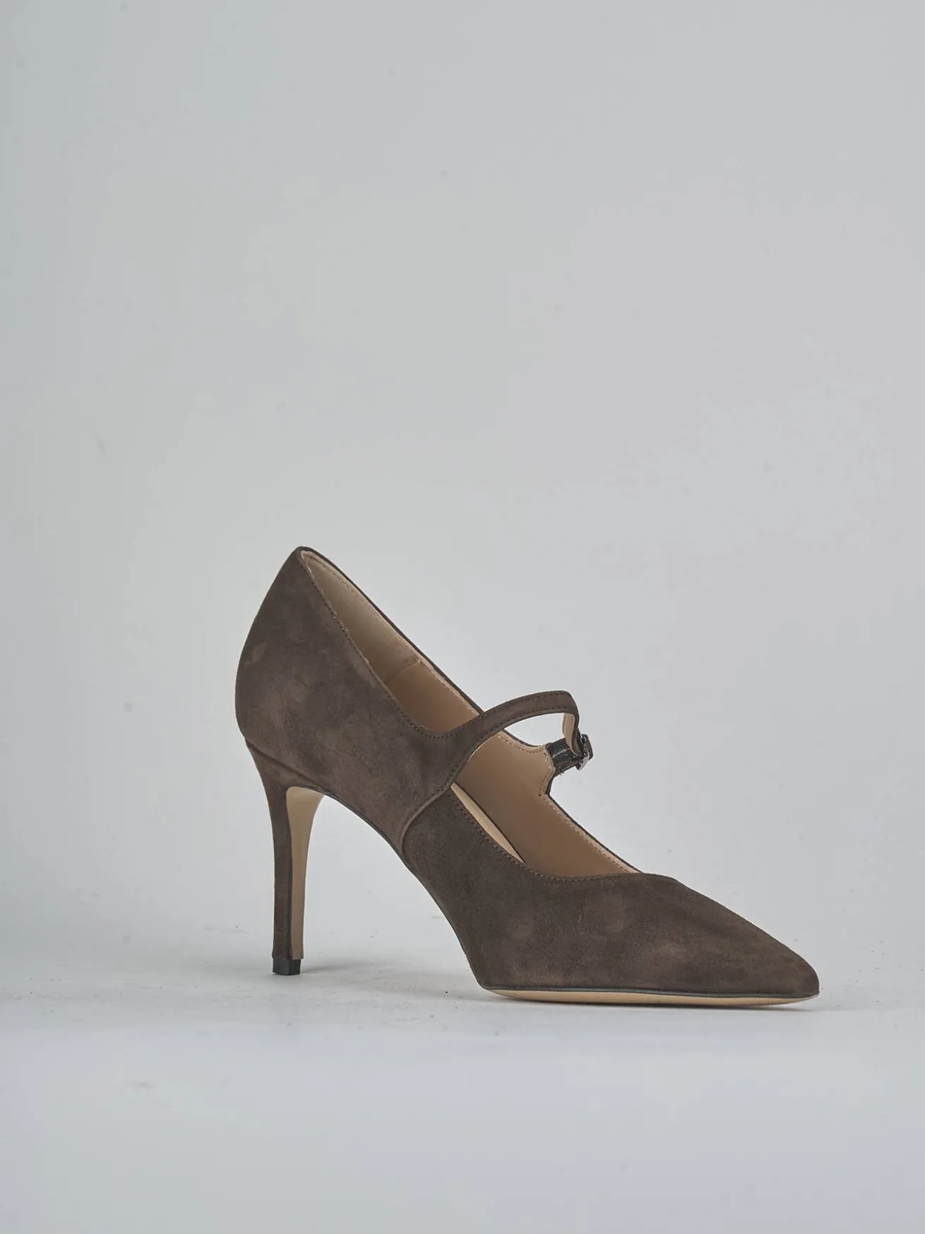 Décolleté tacco 7cm camoscio testa