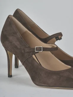 Décolleté tacco 7cm camoscio testa