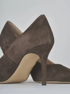 Décolleté tacco 7cm camoscio testa