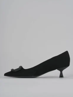 Décolleté tacco 5cm camoscio nero