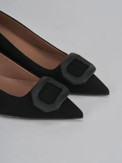 Décolleté tacco 5cm camoscio nero