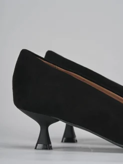 Décolleté tacco 5cm camoscio nero