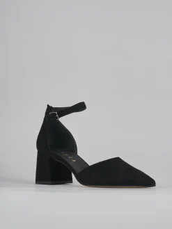 Décolleté tacco 5cm camoscio nero