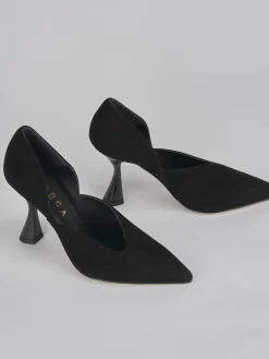 Décolleté tacco 9cm camoscio nero