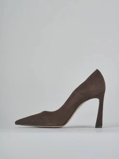 Décolleté tacco 9cm camoscio testa