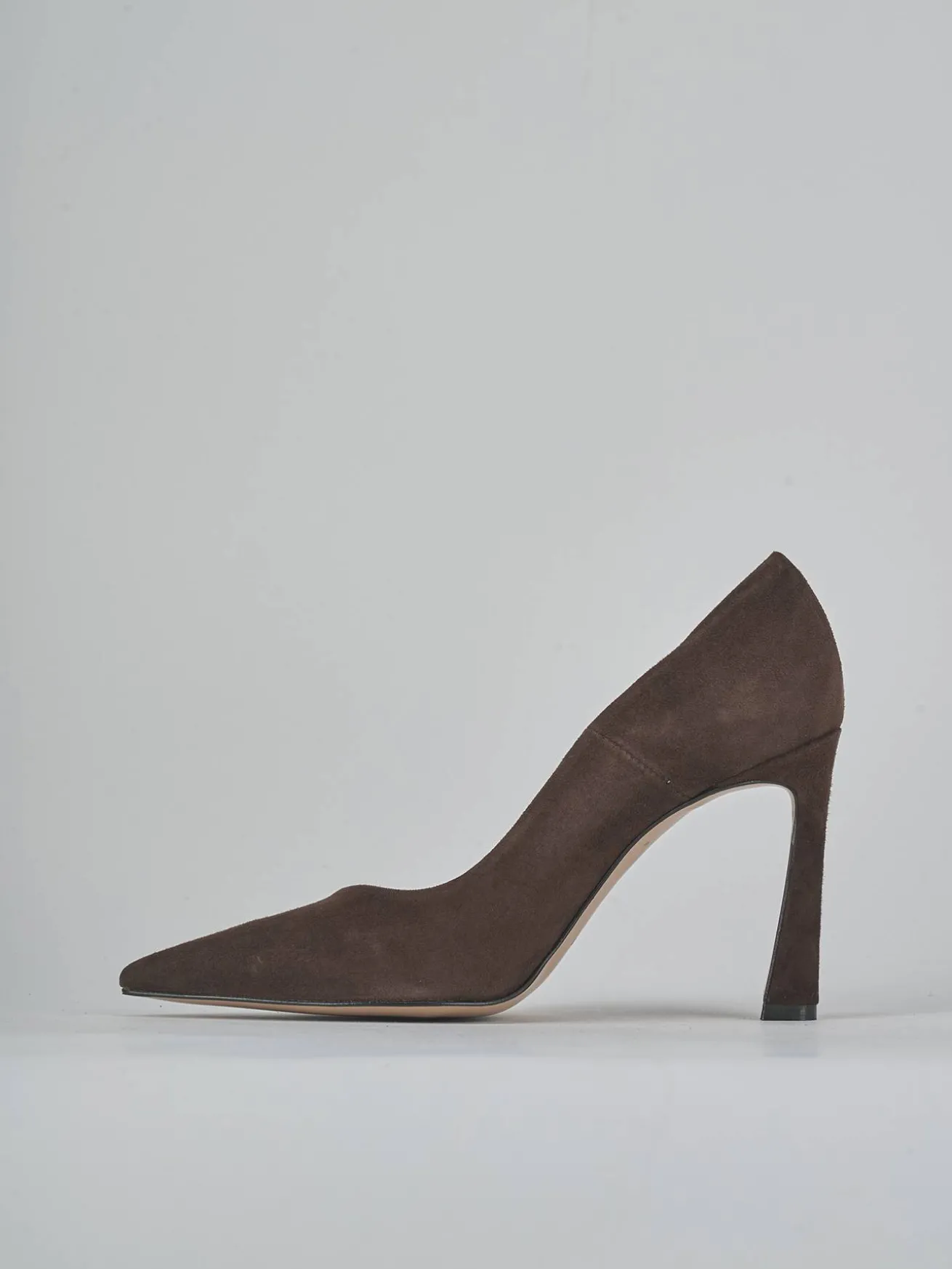 Décolleté tacco 9cm camoscio testa