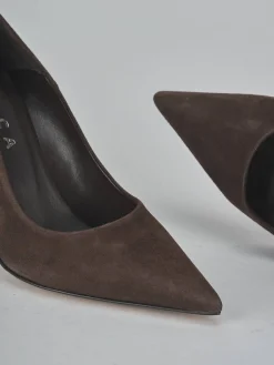 Décolleté tacco 9cm camoscio testa