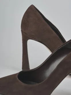 Décolleté tacco 9cm camoscio testa