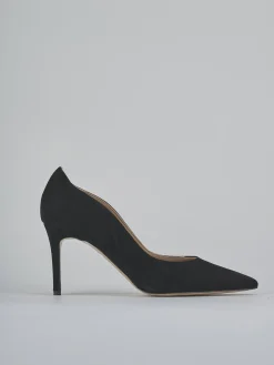 Décolleté tacco 7cm camoscio nero