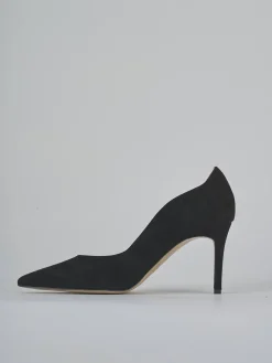 Décolleté tacco 7cm camoscio nero