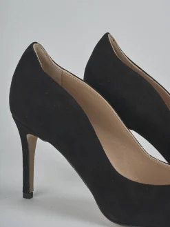 Décolleté tacco 7cm camoscio nero