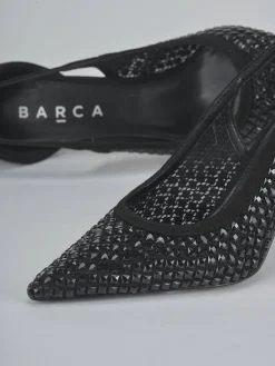 Décolleté tacco 8cm camoscio sostenible nero