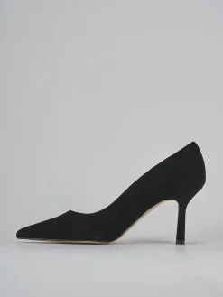Décolleté tacco 7cm camoscio nero