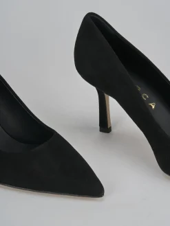 Décolleté tacco 7cm camoscio nero