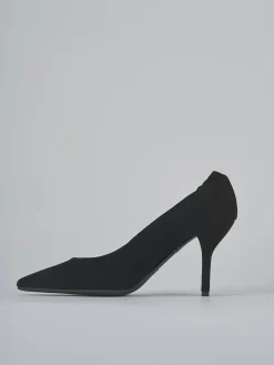 Décolleté tacco 7cm camoscio nero