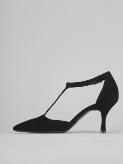 Décolleté tacco 7cm camoscio nero