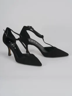 Décolleté tacco 7cm camoscio nero