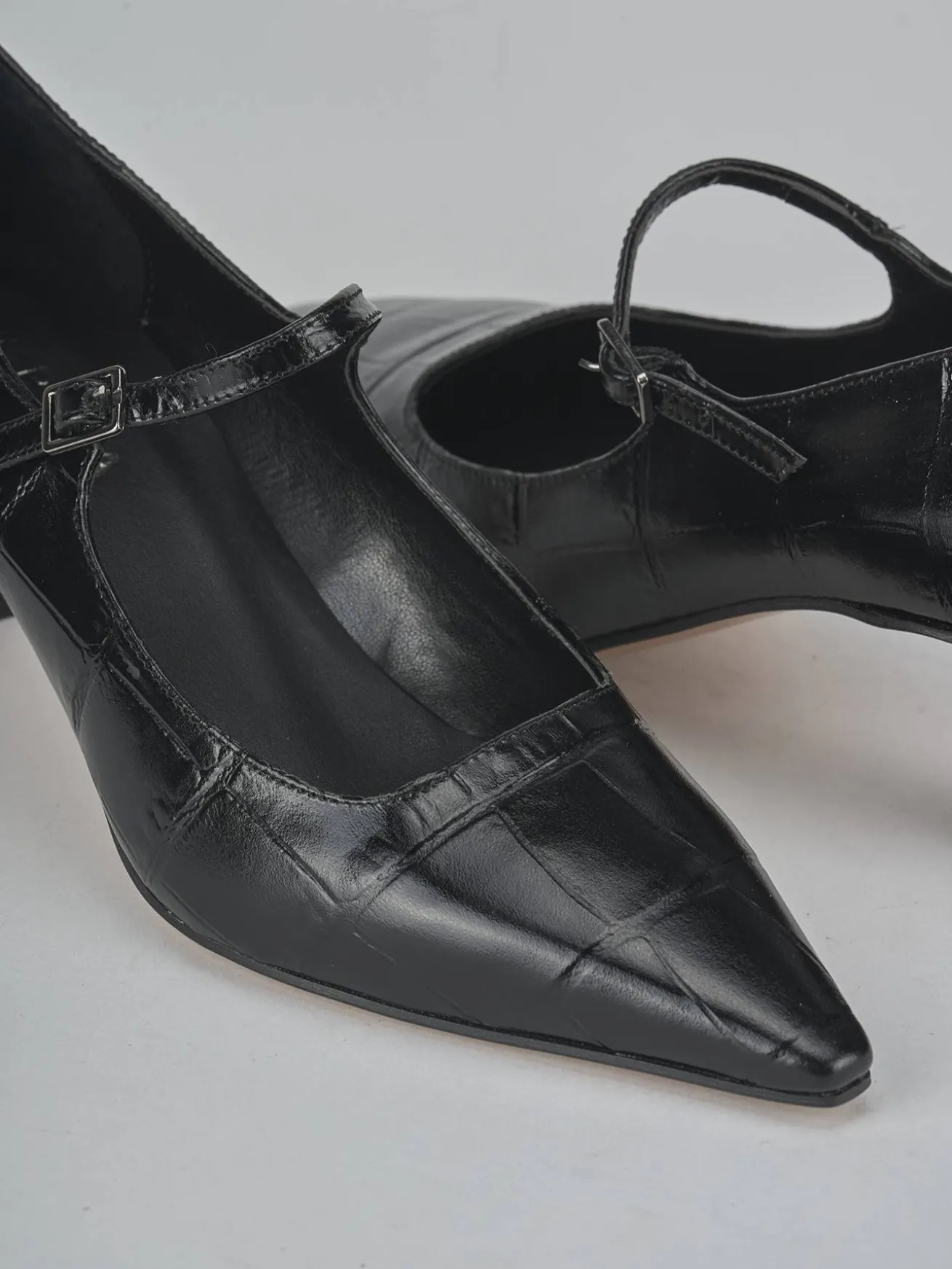 Décolleté tacco 6cm cocco nero