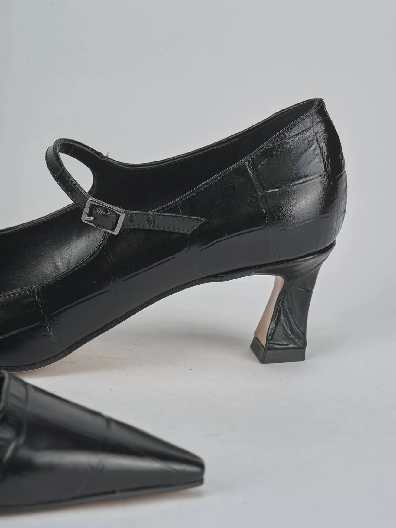 Décolleté tacco 6cm cocco nero