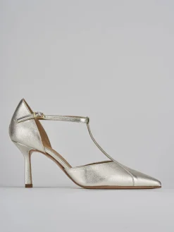 Décolleté tacco 7cm laminato oro