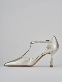 Décolleté tacco 7cm laminato oro