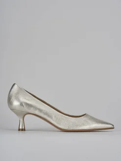 Décolleté tacco 5cm laminato oro