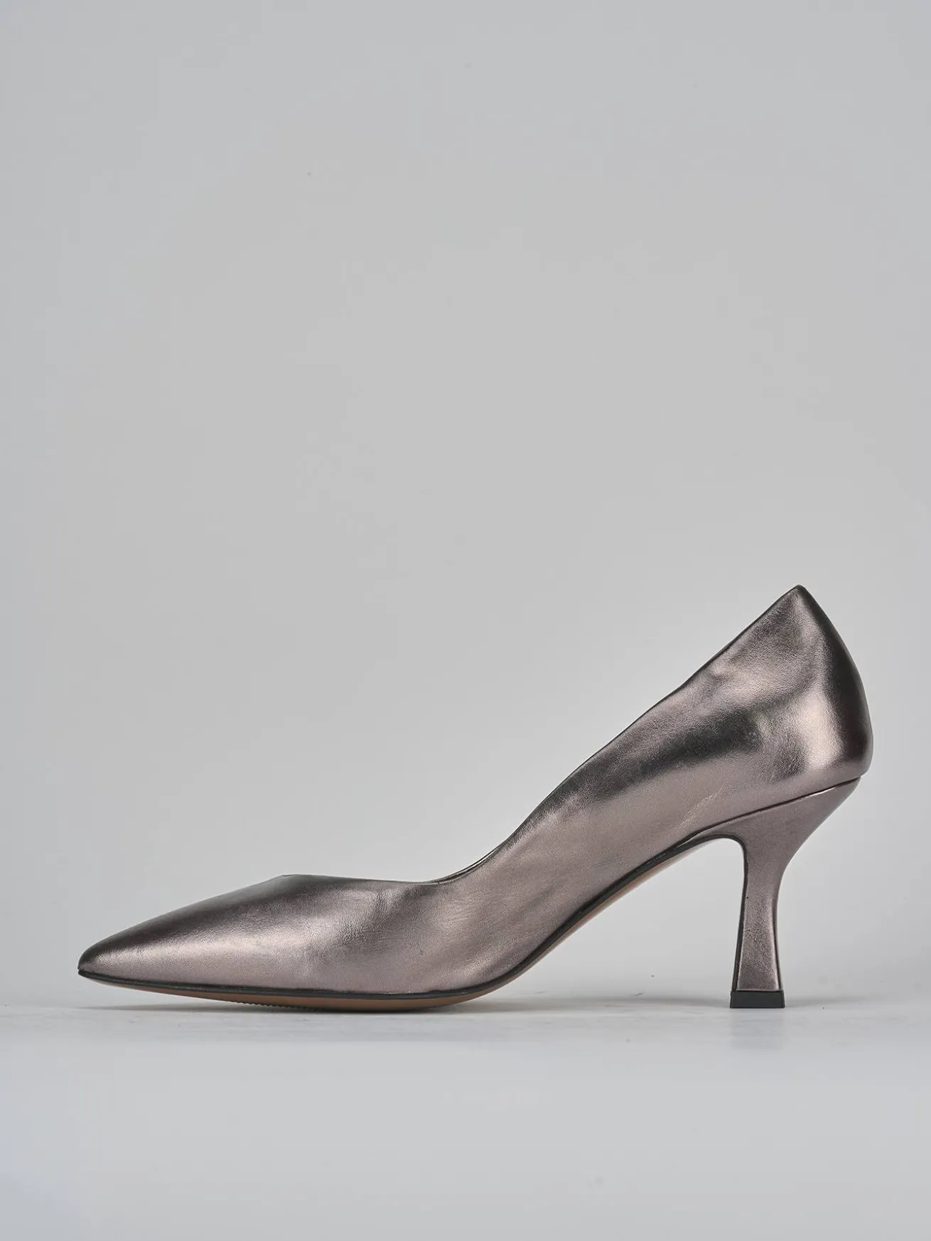 Décolleté tacco 7cm laminato beige