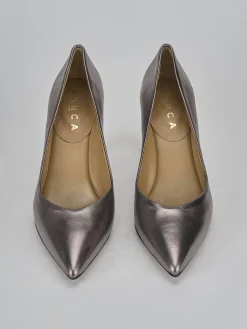 Décolleté tacco 7cm laminato beige