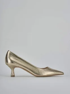 Décolleté tacco 5cm laminato oro