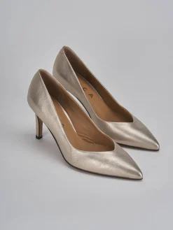 Décolleté tacco 7cm laminato oro