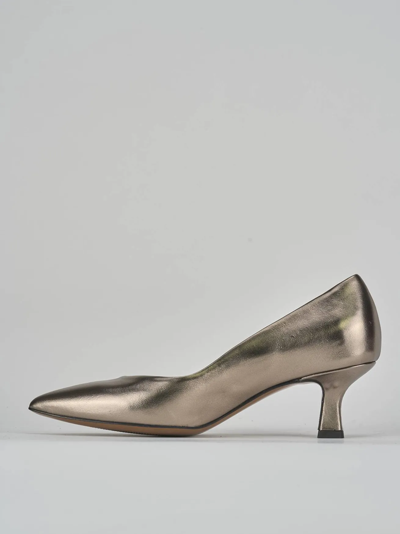 Décolleté tacco 5cm laminato oro