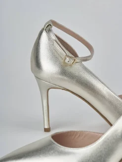 Décolleté tacco 7cm laminato oro