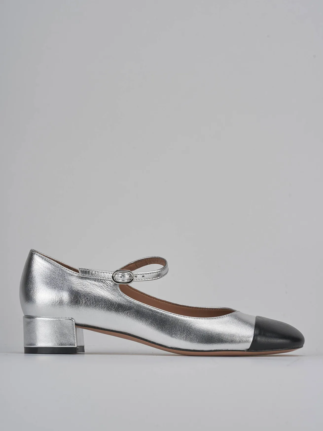 Décolleté tacco 3cm pelle argento