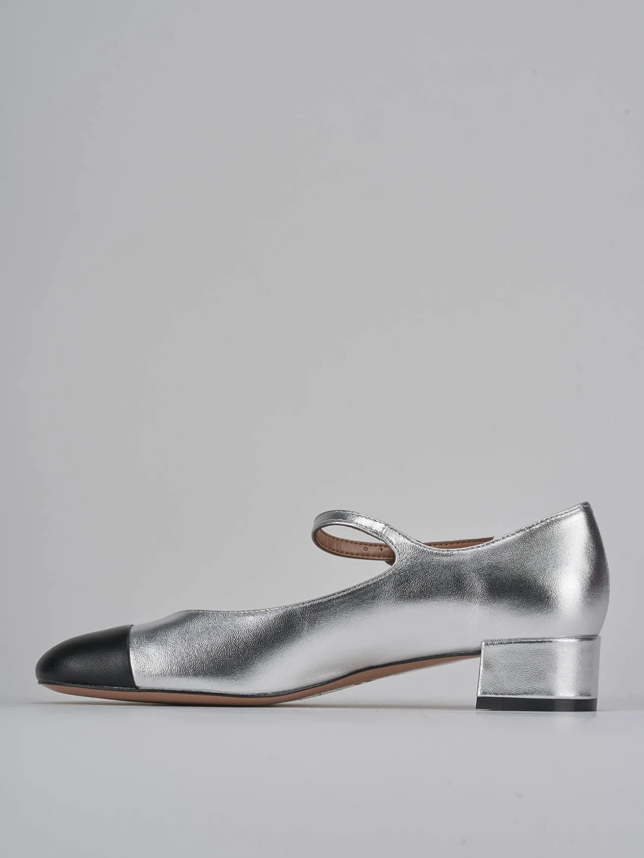 Décolleté tacco 3cm pelle argento