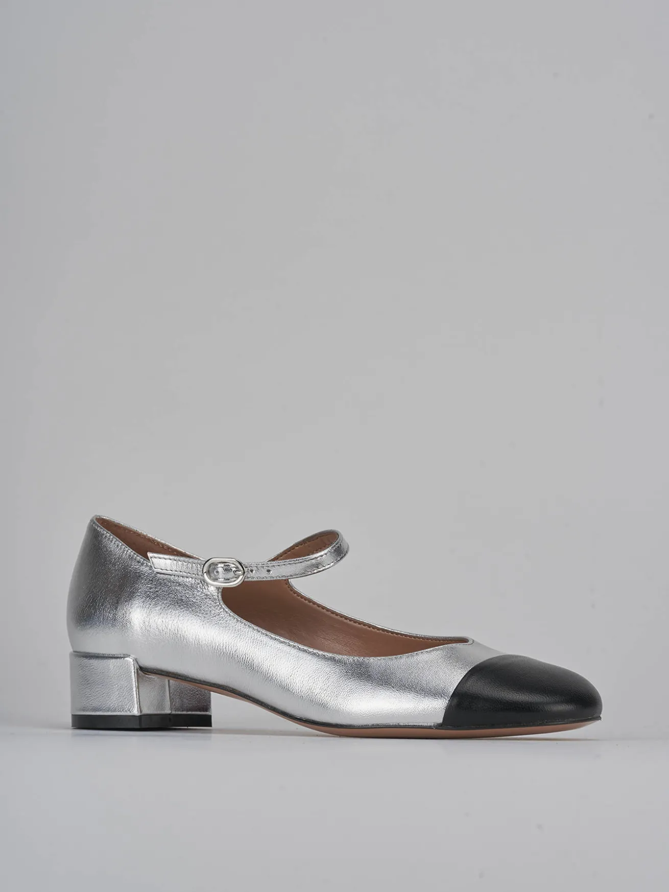 Décolleté tacco 3cm pelle argento