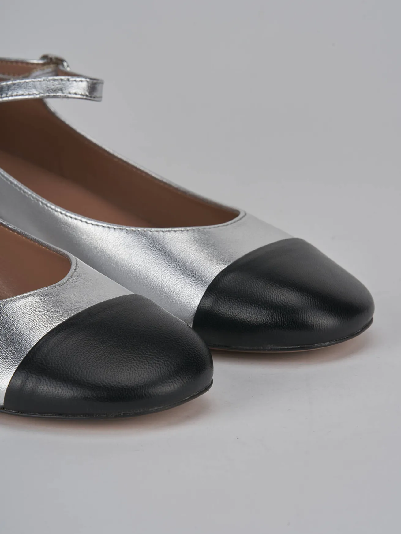Décolleté tacco 3cm pelle argento