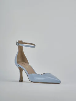 Décolleté tacco 8cm pelle azzurro