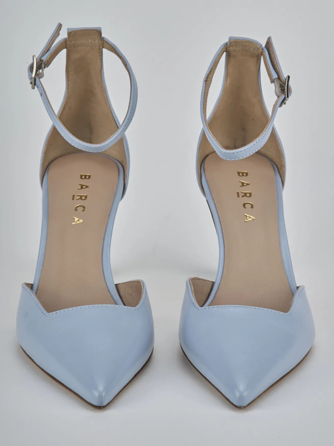 Décolleté tacco 8cm pelle azzurro