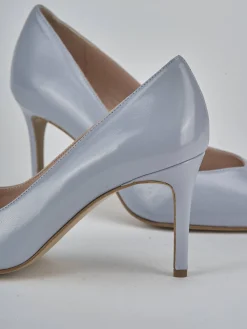 Décolleté tacco 7cm pelle azzurro