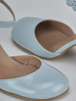 Décolleté tacco 7cm pelle azzurro