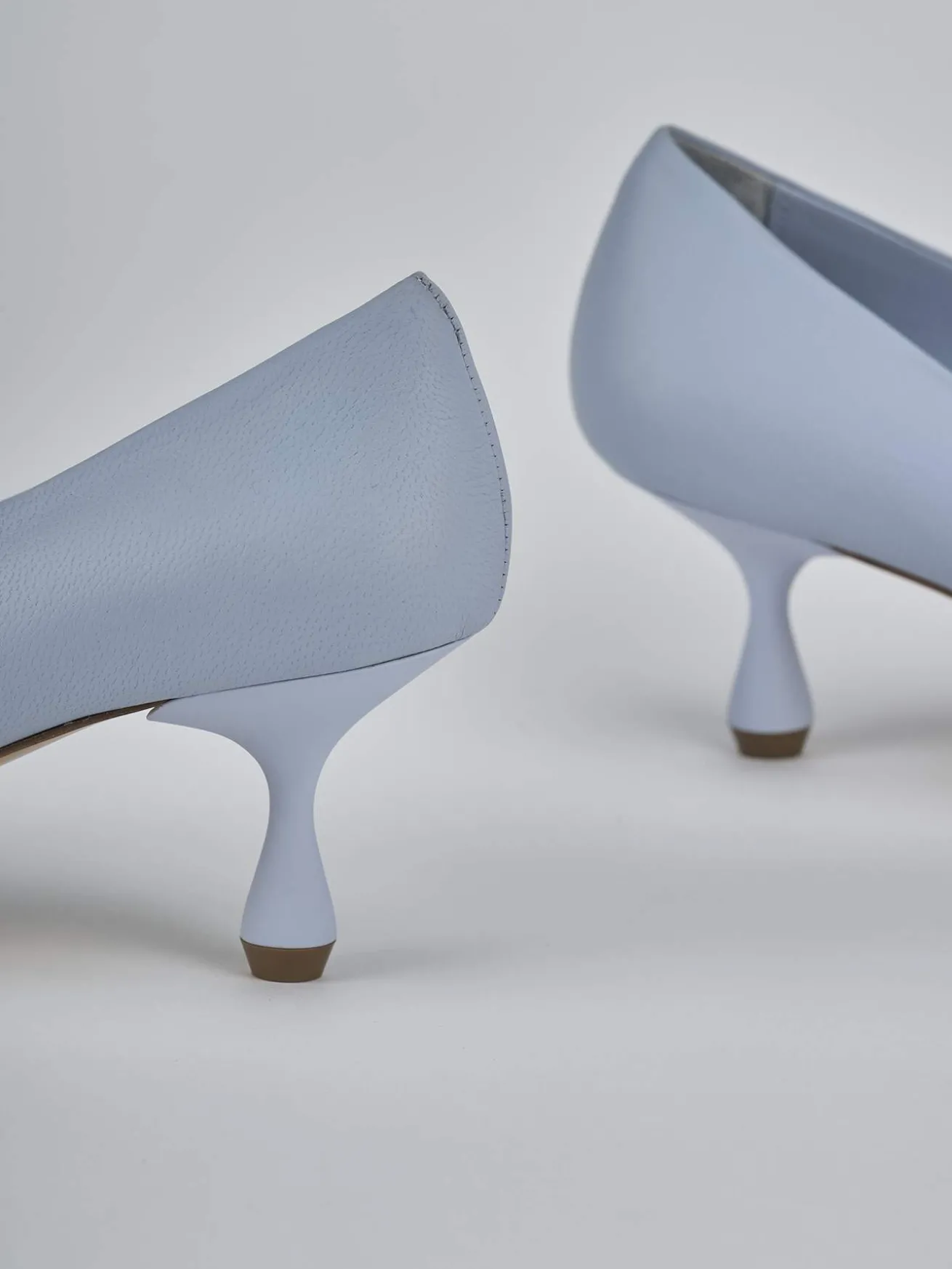 Décolleté tacco 5cm pelle azzurro