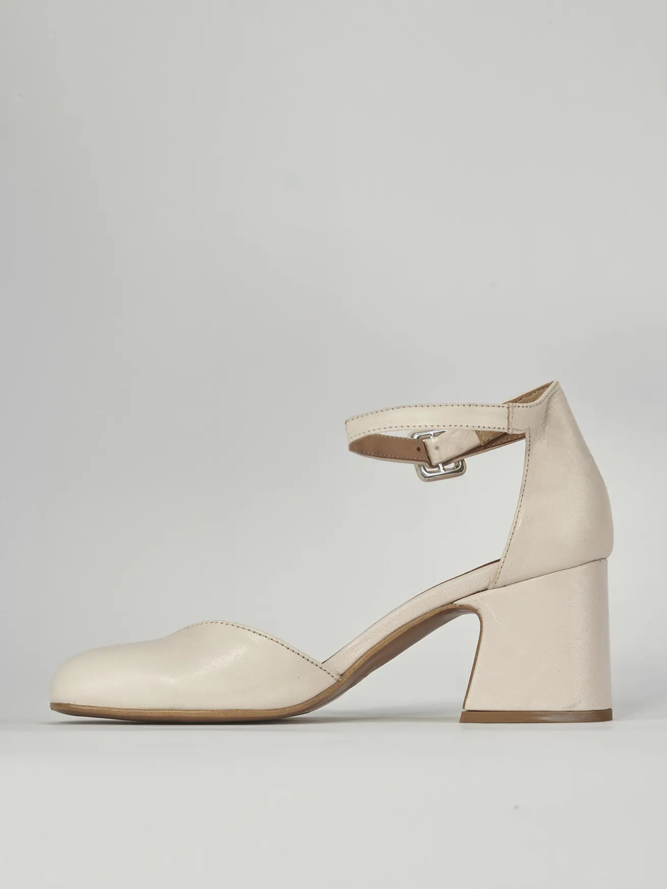 Décolleté tacco 6cm pelle beige