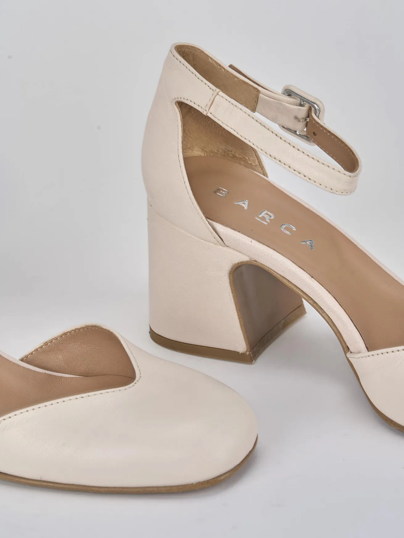 Décolleté tacco 6cm pelle beige
