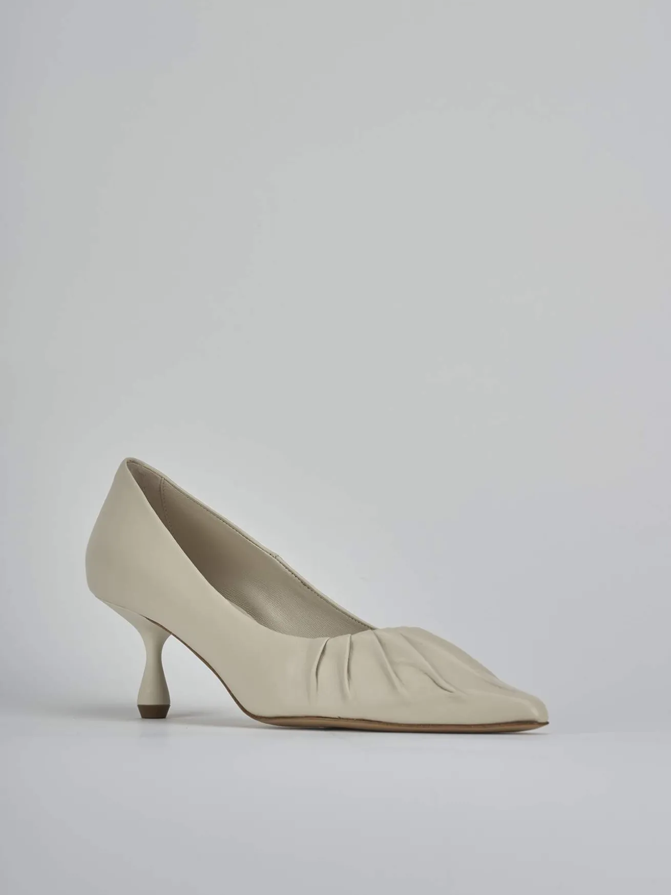 Décolleté tacco 5cm pelle beige