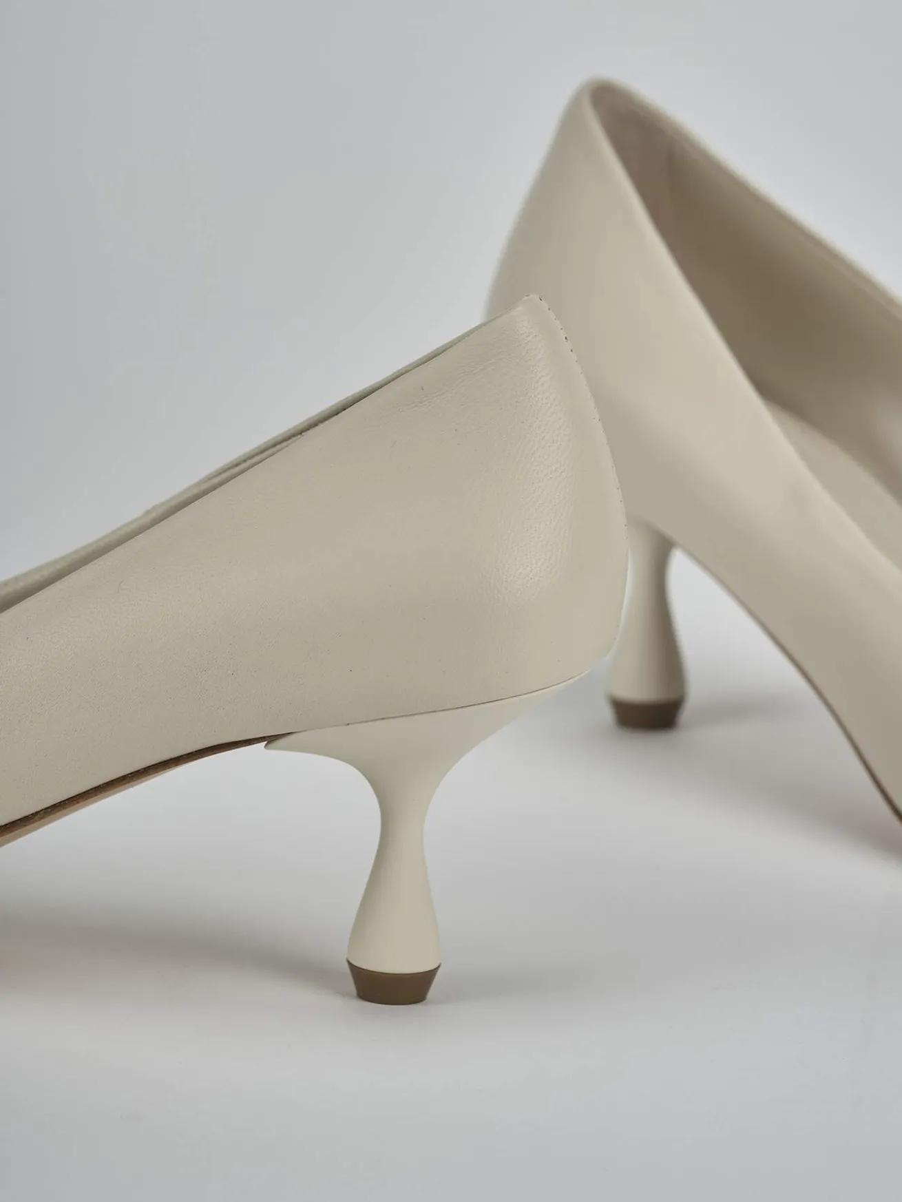 Décolleté tacco 5cm pelle beige