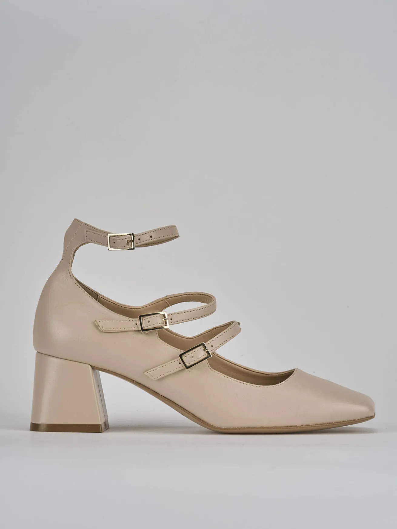 Décolleté tacco 6cm pelle beige