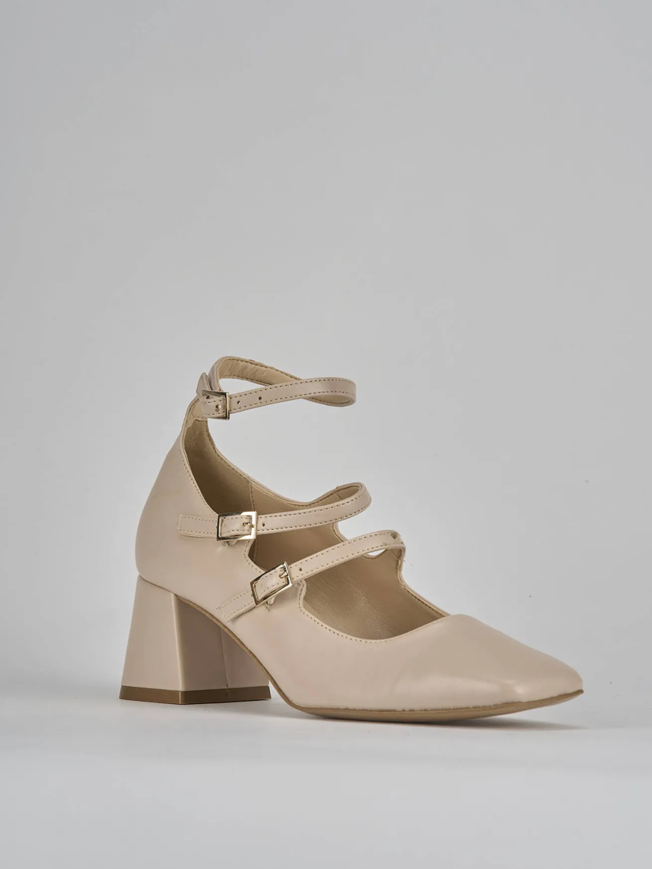 Décolleté tacco 6cm pelle beige