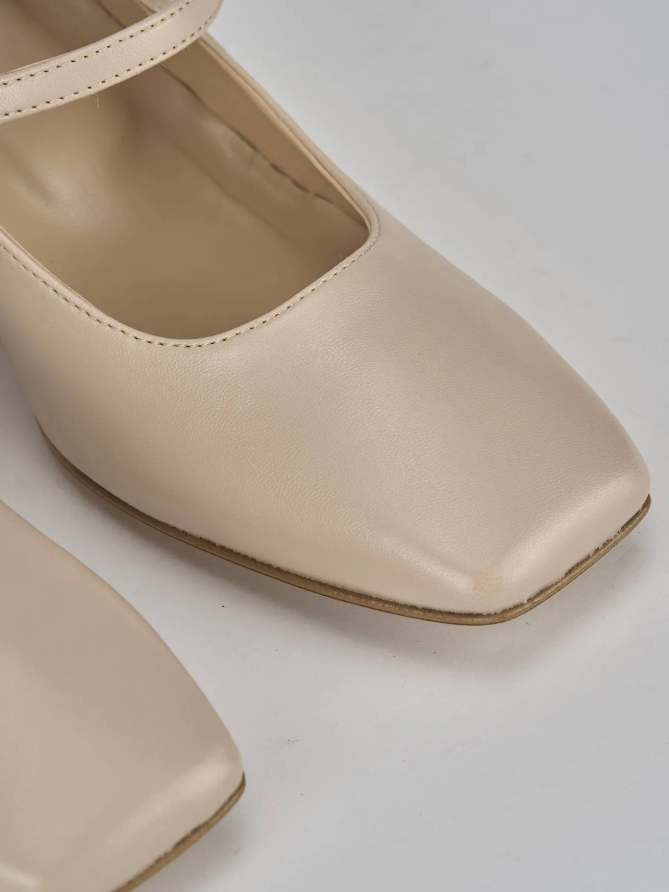 Décolleté tacco 6cm pelle beige