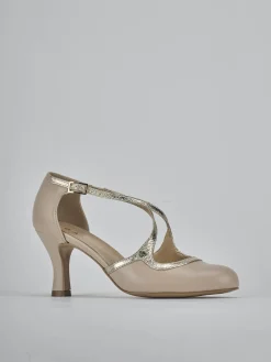 Décolleté tacco 6cm pelle beige