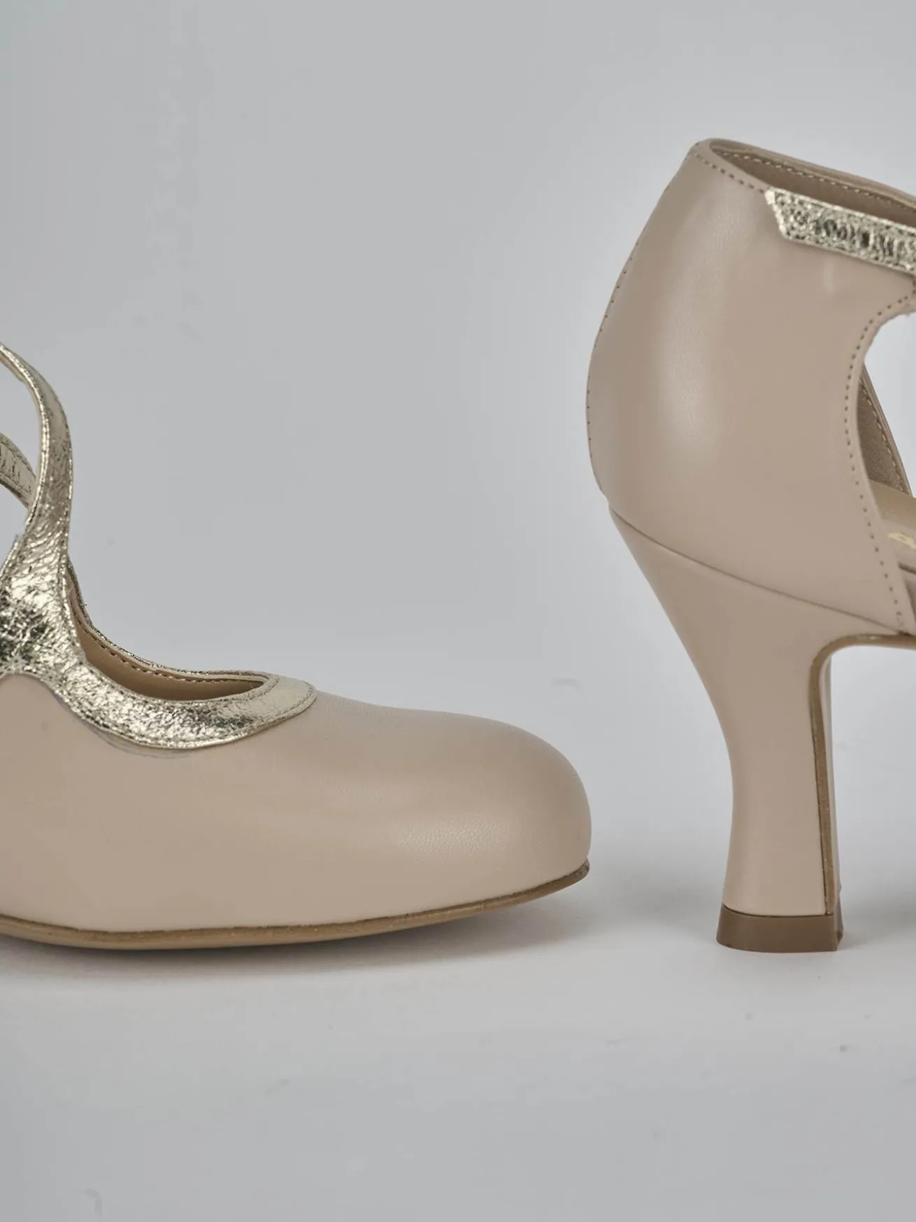 Décolleté tacco 6cm pelle beige